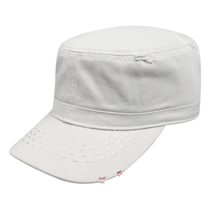 Casquette de patrouille vintage pour <span class=keywords><strong>homme</strong></span>, blanche, effet usé, en ripstop, avec patch brodé personnalisable, design basique pour tous les jours, casquette à visière plate - Product Image 1