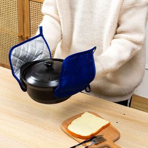 Vente en gros de maniques de cuisine carrées personnalisées, résistantes à la chaleur, avec poignée et poche - Product Image 5
