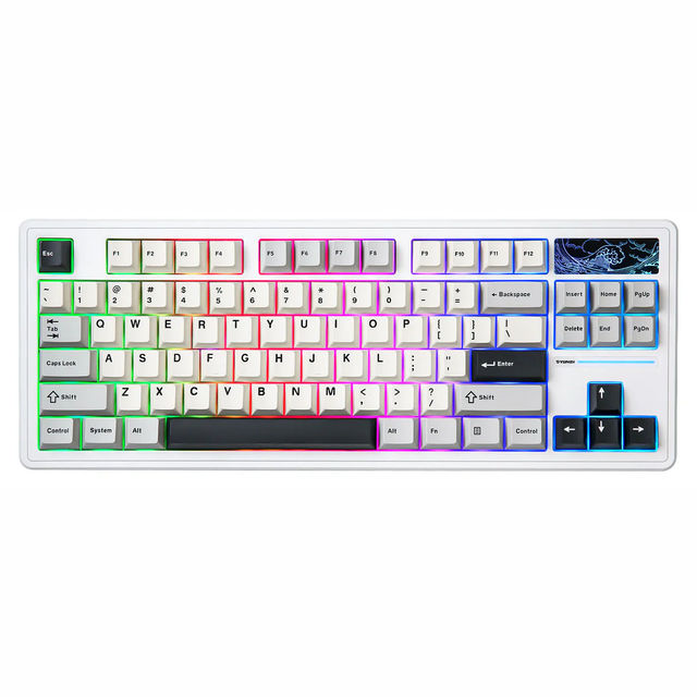 YUNZII YZ87 Hot Swappable Mechanical Gaming Keyboard RGB Backlit 87 Keys TKL Wired Wireless Keyboard