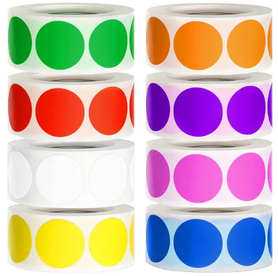 1 "500pcs etichetta di codifica a colori a punti circolari adesivi per etichette di inventario di codifica in bianco rotondo per contrassegnare l'incollaggio di smistamento