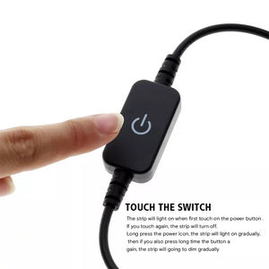 4A 6A LED Dimmer 12-24V Touch Penginderaan Switch ON/OFF 10-100% Dimmable Hitam atau Putih Plastik Tidak Ada Pengelasan DC 5.5*2.1Mm Socket - Product Image 2