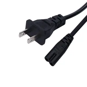 2Pin steker kabel daya AC untuk lampu audio colokan konektor bnc Ps3 Xbox 360 Epson Printer male Plug