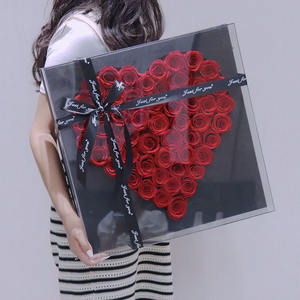 Roses conservées en forme <span class=keywords><strong>de</strong></span> coeur <span class=keywords><strong>de</strong></span> haute qualité boîte acrylique fleurs éternelles éternelles éternelles immortelles - Product Image 4