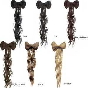 Nuovo arrivo 32 CM mezza legata coda di cavallo capelli grezzi alta temperatura sintetica borsa per capelli graziosi accessori per capelli per bambini - Product Image 1