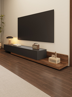 Mueble de TV moderno al por mayor Mueble de TV de pie negro de alta calidad Mueble de pared de salón Material del armario