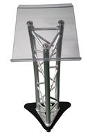 Atril de aluminio Rectangular curvo de fábrica, exhibición de podio plegable y portátil para espectáculo de eventos de escenario