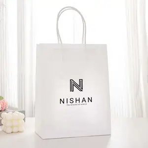 OEM Factory Wholesale Custom Eco-friendly Recyclable White Kraft Paper Bag