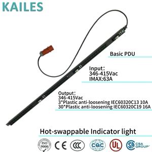 Распределительная панель KAILES (KLS) серии K22, 3-фазная, 63А, для промышленного использования, PDU3C13+30C19+3, с автоматическими выключателями <span class=keywords><strong>Schneider</strong></span> 1P +3, с возможностью горячей замены и индикаторами питания - Product Image 1