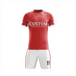 Ensemble de maillots de football personnalisés avec logo, motifs et numéros, respirant, haute élasticité, pour hommes, étudiants, enfants, grandes tailles, service OEM - Product Image 1