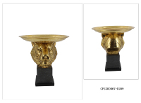 Tête de tigre en résine personnalisée avec plateau en métal, plateau de service pour la décoration d'hôtel