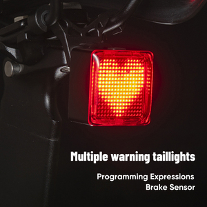 Luz Trasera Inteligente para <span class=keywords><strong>Bicicleta</strong></span>, Impermeable, Recargable, LED, con Sensor de Frenado, Patrón Personalizado DIY para Ciclismo Nocturno - Product Image 3
