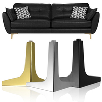 Pieds de meubles en fer noir en forme de T, modernes et luxueux, faciles à installer pour canapé-lit, armoire, salle à manger et cuisine - Marque JNT