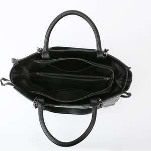 Sac fourre-tout haut de gamme pour femme, motif crocodile texturé, style rétro européen, grande capacité, fermeture éclair - Product Image 4