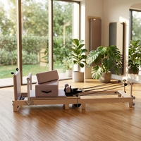 Reformer Pilates pliable en bois de chêne commercial avec chariot à glissière fluide pour exercices à domicile – Reformers Pilates compacts