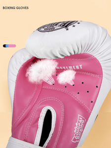 Para GINGPAI, guantes de entrenamiento de lucha profesional, guantes de boxeo de cuero PU gruesos para mujeres y adultos, polvo transpirable - Product Image 5