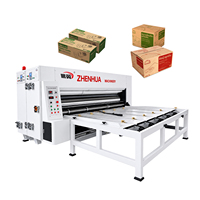 Máquina Semiautomática de Impresión, Ranurado y Troquelado de 3 Colores para Cajas de Cartón Corrugado con Alimentador de Cadena