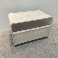Tables de Chevet Modernes de Luxe en Marbre Travertin, Tables d'Appoint pour Salon, Tables d'Appoint pour Canapé, Meubles de Chambre à Coucher avec Tiroirs