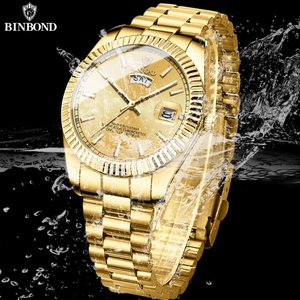BINBOND 7012 Nouvelle montre personnalisée pour homme, bracelet en acier, étanche, classique, double calendrier, lumineuse - Product Image 5