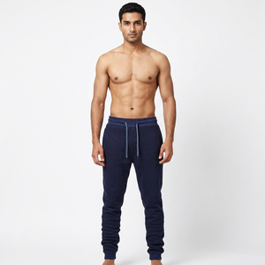 Pantalon décontracté en coton pour homme, prix imbattable du fabricant professionnel, tendance mode, style agréable, taille mi-haute, coupe droite ample en toile - Product Image 1