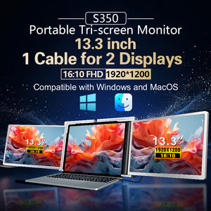 Monitor Portátil Doble USB C IPS de 13.3 Pulgadas y 1200P, Pantalla Dual para Laptop, Negocios, Juegos, Extensor de Laptop - Product Image 2