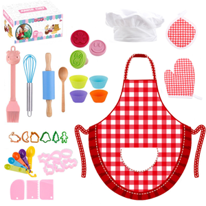 Xnmaysun ชุดของเล่นผ้ากันเปื้อนสำหรับเด็กเล่นที่บ้านชุดเครื่องมือสำหรับอบ - Product Image 3