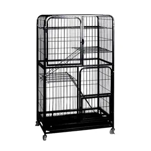 Kandang kucing besar kandang dalam ruangan DIY kucing Playpen dapat dilepas kawat logam kandang kandang anjing 2x3x4 tempat latihan besar Ideal untuk 1-3 kucing