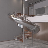 Escalier en colimaçon en acier inoxydable, design moderne intérieur, durable, écologique, couleur et taille personnalisables
