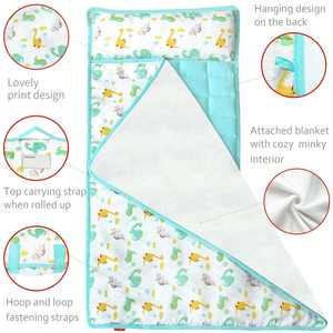 Tapis de sieste pour tout-petits avec oreiller et couverture Sac de couchage doux pour enfants garçons et filles - Product Image 3