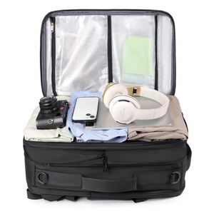 Custom Large Capacity Business Travel Backpack Vacuum Compressible Simple Expansion Oxford Leather Zipper Stylish Design - Product Image 3