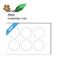 Étiquettes d'emballage pour étagères en papier de soie adhésif de luxe A4 6UP pour imprimantes offset, laser et jet d'encre