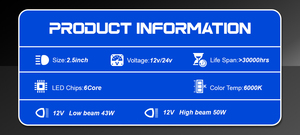 Lente de Proyector Bi-<span class=keywords><strong>LED</strong></span> de 2.5 Pulgadas, Lente Láser Bi-<span class=keywords><strong>LED</strong></span> de Uso General, Lente de Faro <span class=keywords><strong>LED</strong></span> de Proyector Súper Brillante, Gran Venta - Product Image 6