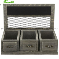 Grey Wood Gewürz regal Organizer Spice Rack mit/Drawer Style Design & Chalk board Gewürz regale Set