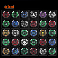 Interrupteurs à bouton-poussoir en métal LED éclairés personnalisés Abei avec logo, 16 mm, 19 mm, 22 mm, 12 volts, étanches, en acier inoxydable