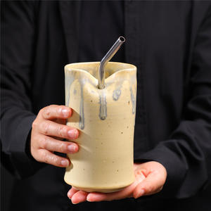 Taza de Cerámica Vintage de Gran Capacidad, Estilo Medio Oriente, para Desayuno o Café, con Pajita, Ideal para Regalos Empresariales - Product Image 2