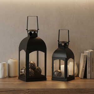 Iron Hollow Out <b>Lamp</b> Middle Eastern Retro Carved Handheld Lantern Vintage Festival Ambience Ornament Home Garden Decoration - Product Image 3