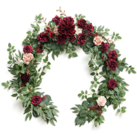 Guirlande de fleurs artificielles élégante en terre cuite, arrangements floraux pour table de mariage, arche, maison, jardin, décoration d'automne