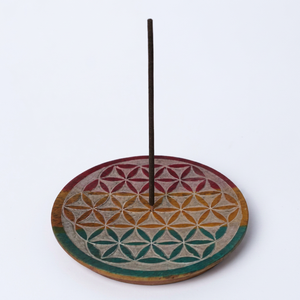 High Quality Eco-Friendly Floral of Life Design Round Soapstone Incense Plate Home & Desk <b>Decor</b> for Fall and <b>Summer</b> Use - Product Image 1