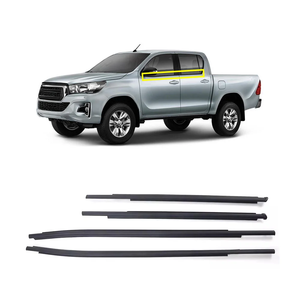 4 buah karet baru Weatherstrip untuk <span class=keywords><strong>Toyota</strong></span> Hilux 2016-2020 penutup pintu sabuk jendela cetakan Vios Model penggunaan jendela mobil - Product Image 1