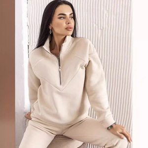 Conjunto <span class=keywords><strong>de</strong></span> Dos Piezas <span class=keywords><strong>de</strong></span> Sudadera con Capucha Informal <span class=keywords><strong>de</strong></span> Moda para Primavera y Otoño, <span class=keywords><strong>de</strong></span> Manga Larga, Color Sólido, Felpa, Ajustado - Product Image 1
