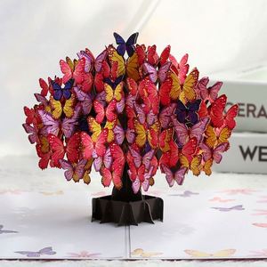 Nouvelle carte pop-up 3D sculptée en papier, motif arbre papillon, pour la Saint-Valentin, pour petite amie, mère - Product Image 2