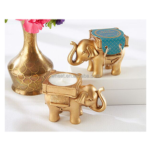 China Fabriek Hoge Kwaliteit Aangepaste Logo Cadeau Verkopen Goed Gouden Olifant Theelichthouder - Product Image 1