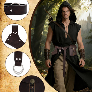 Ceinture <span class=keywords><strong>de</strong></span> <span class=keywords><strong>Chevalier</strong></span> Médiéval Transfrontalière, Style Viking Nordique Rétro, avec Clip <span class=keywords><strong>de</strong></span> Jupe et Sac Banane à Design <span class=keywords><strong>de</strong></span> Fourreau, Accessoire <span class=keywords><strong>de</strong></span> Cosplay d'Halloween - Product Image 3
