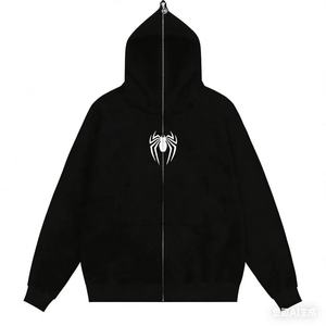Sudadera con Capucha de Spider-Man, Estilo Francés, Forro de Felpa, Estampado DTG, Cierre de Cremallera, Lavado a la Piedra, Logotipo Personalizado - Product Image 1