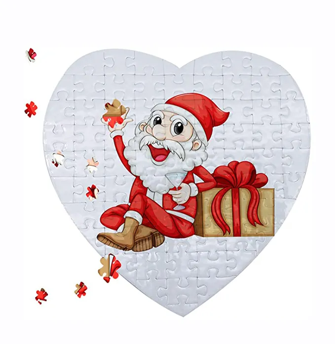 Sublimazione In Bianco di carta Puzzle Di Puzzle a forma di Cuore personalizzato puzzle