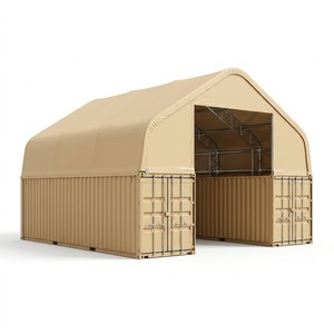 Tettoia per Container, Copertura per Stoccaggio Merci, Tetto a Capanna <span class=keywords><strong>in</strong></span> Acciaio Zincato con Copertura <span class=keywords><strong>in</strong></span> PVC Resistente al Vento - Product Image 5