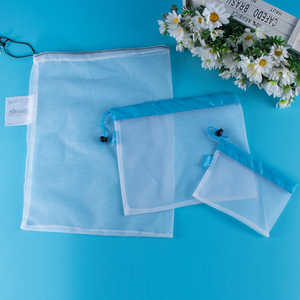 Personalizzato eco friendly riciclato riutilizzabile in poliestere rpet sacchetto della maglia per frutta e verdura, la produzione di borse set, sacchetto netto - Product Image 5