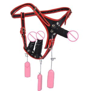 Vibranti <span class=keywords><strong>a</strong></span> tre teste su <span class=keywords><strong>anale</strong></span> Dildo pantaloni di pelle del pene spapon mutandine <span class=keywords><strong>a</strong></span> spina <span class=keywords><strong>anale</strong></span> per Gay lesbica - Product Image 2