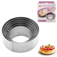 6 pièces/ensemble en acier inoxydable anneau de cuisson gâteau outils ensemble rond Tresemme Mousse gâteau sans couture anneau de cuisson moule anneau plaque de cuisson
