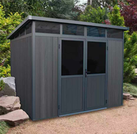 Abri de jardin d'été tendance, préfabriqué, imperméable, écologique, durable, avec structure en WPC et aluminium