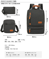 Ensemble de 3 sacs à dos pour femmes et hommes, sac à dos pour ordinateur portable, sac à bandoulière, petite poche pour les voyages, l'école, le travail, l'université